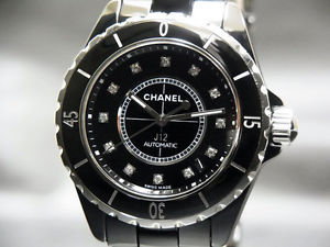 Free Shipping Pre-owned CHANEL J12 38mm H1626 Ceramic 12P Diamond Men's