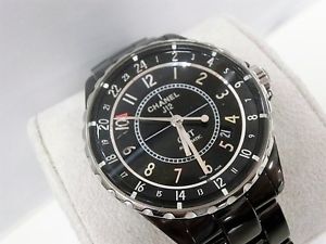 Free Shipping Pre-owned CHANEL J12 H3102 41m Black Ceramic GMT Black Date