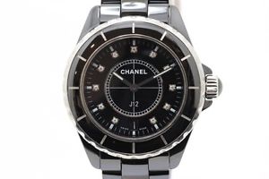 Free Shipping Pre-owned CHANEL J12 11P Diamond H2124 Ceramic Black 38mm