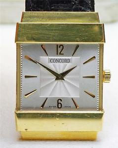 Vintage 18k yellow gold CONCORD 50-C1-1451 Water resistant men's Top Hat Watch