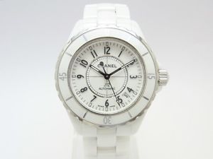 Free Shipping Pre-owned Chanel J12 Men's Self-Winding H0970 White Ceramic