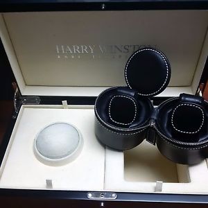 HARRY WINSTON EXCENTER TIME ZONE BLUE BURL WOOD WATCH BOX AND PAPERS