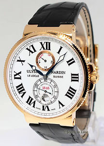 Ulysse Nardin Maxi Marine Chronometer 18k Rose Gold Mens Watch Box/Papers 266-67