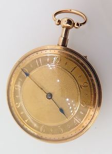 A STUNNING 19TH C. FRENCH PUSH 1/4 REPEATING 18k GOLD POCKET WATCH -WORKING