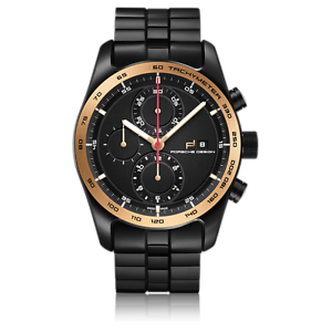 NEW Porsche Design Chronotimer Series 1 Automatic Watch, 18Kt Rose gold, Black
