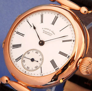 A.LANGE & SOHNE GLASHUTTE DRESDEN  SOLID 18K GOLD CHRONOMETER  - 1890