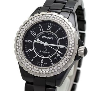 Free Shipping Pre-owned Chanel J12 Diamond Bezel Ceramic H0950 Men's