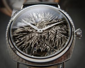 Handcrafted "Meteorite Ice" Stainless Steel men's watch mechanical movement