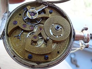 ORIGINAL SILVER BOVET FLEURIER DUPLEX POCKET WATCH FOR THE CHINESE MARKET