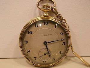 UNIVERSAL WATCH EXTRA IN ORO 18K CON CATENA IN ORO 14K REGOLARMENTE FUNZIONANTE!
