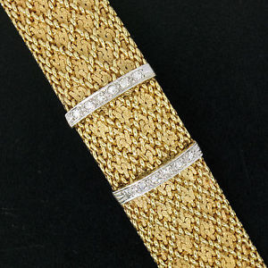 Ladies' Vintage Wittnauer Covered Dress Watch w/ Diamond 14K Gold Weave Bracelet