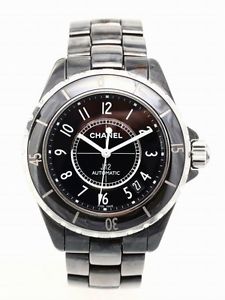 Free Shipping Pre-owned CHANEL J12 Men's Watch Black Board H0685