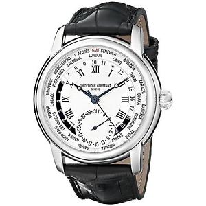 FREDERIQUE CONSTANT MEN'S 42MM BLACK LEATHER BAND AUTOMATIC WATCH FC-718MC4H6