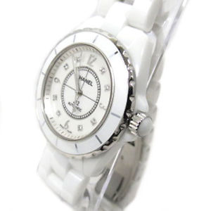 Free Shipping Pre-owned CHANEL J12 White Ceramic AT Men's