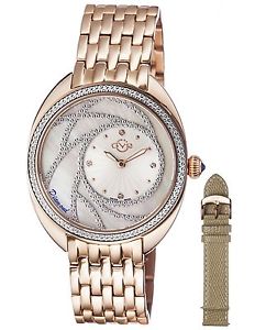 Gv2 By Gevril Women's 3701 Ancona MOP Dial Diamonds Rose-Gold IP Steel Watch