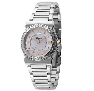 Ferragamo FI1930015 VEGA 32MM MOP DIAL W/ DIAMS SS BRACELET