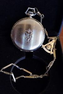 Howard 14k Solid Gold Deco. 10s OF Pocket Watch, 17j, 18k Chain; 14k Fob Ca.1922