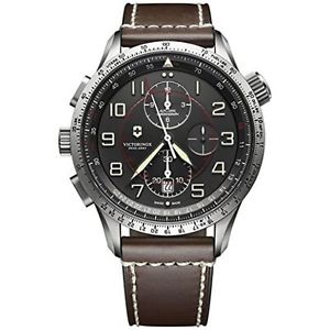 Victorinox 241710 Mens Black Dial Analog Automatic Watch with Leather Strap