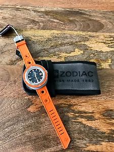 ZODIAC SUPER SEA WOLF ZO9503 ORANGE NAVY SWISS MADE AUTOMATIC DIVE WATCH NEW
