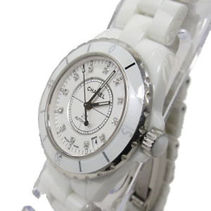 Free Shipping Pre-owned CHANEL J12 White Ceramic Men's