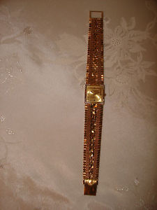 Vtg Nice Juvenia 18K Yellow Gold Square Women's Watch Bracelet 7.5" L 56.7 Gram
