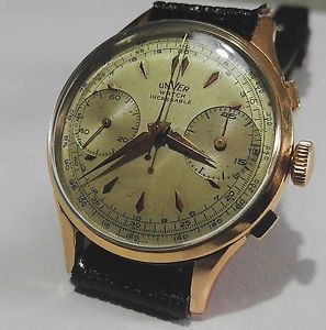 Vendo Raro UNVER WATCH cronografo oro18kt  anni 50