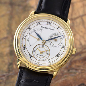 AUDEMARS PIGUET 18K GOLD DUAL TIME GANGRESERVE HERRENUHR C-99077 VP: 33800,- €
