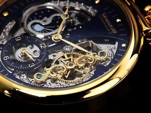 VK: 1.289,- Euro !! Calvaneo 1583 COMPENDIUM GOLD BLUE SQUELETTE AUTOMATIK UHR