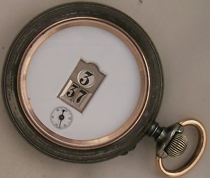 Digital Type Rare Pocket Watch Gun Case Open Face 52 mm. in diameter