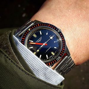 Vintage Longines Diver "Ghiera Rossa" cal 505 automatic Monoblock Steel Case