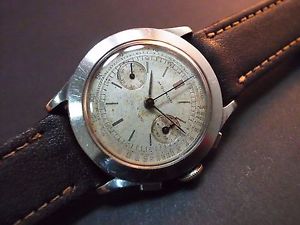Vintage men's Movado chronograph 90M small size manual wind all steel very old!