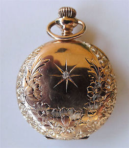 REDUCED! VINTAGE AMERICAN WALTHAM 14 KARAT GOLD LADIES POCKET WATCH