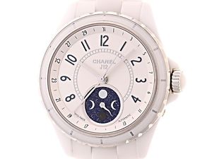 Free Shipping Pre-owned Chanel Watch J12 H3403 38mm Automatic Firs De Lune