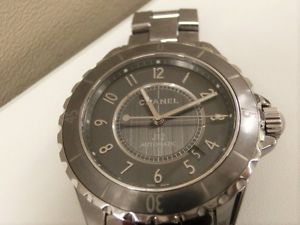 F / S Pre-owned CHANEL J12 H2934 41m Titanium Ceramic Chromatic Date Gray