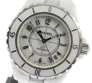 Free Shipping Pre-owned Chanel J12 38 mm White Ceramic H0970 Automatic Men's