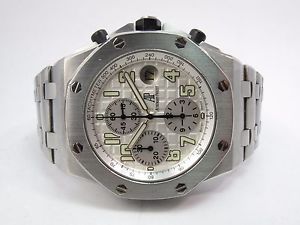 AUDEMARS PIGUET ROYAL OAK OFFSHORE WHITE DIAL ON BRACELET BOX PAPERS 25721ST