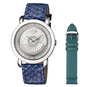Gv2 By Gevril Women's 3603 Catania Diamonds MOP Dial Leather Wristwatch