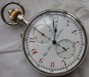Ulysse Nardin Chronograph Pocket watch open face 55 mm. in diameter