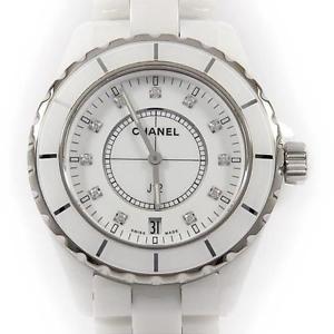 Free Shipping Pre-owned Chanel H2125 J12 38mm Ceramic 11P Quartz White Diamond