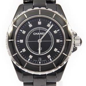 Free Shipping Pre-owned CHANEL H2124 J12 38mm Ceramic · 11P Quartz Black Diamond
