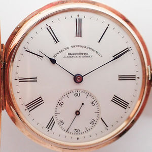 A. LANGE & SÖHNE SAVONETTE TASCHENUHR ROTGOLD 99g 51mm UHR