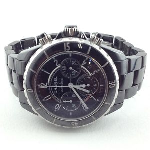 Free Shipping Pre-owned CHANEL Automatic Black 4T J12 H0940 Chronograph