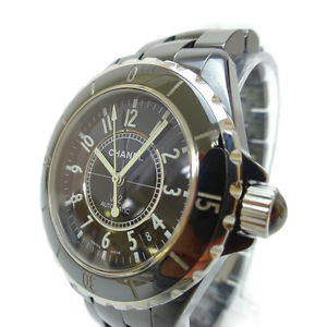 Free Shipping Pre-owned CHANEL J12 38mm H0685 Men's Black Ceramic