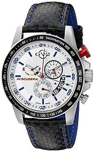 GV2 by Gevril Men's 9905 Scuderia Alarm Power Reserve Black Leather Date Watch