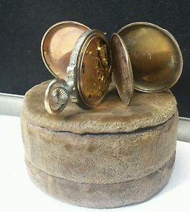 Working Antique 1888 Elgin Pocket Watch 14K Gold + Velvet Box Case 3317511/25306