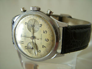 ANCIENNE MONTRE " UNIVERSAL GENÈVE UNI-COMPAX  " MÉCANIQUE ACIER CAL. 285
