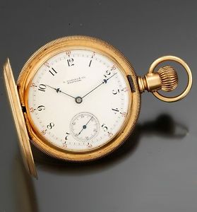 Antique 18 Size 14K Yellow Gold 15 Jewel Howard Pocket Watch CA1890