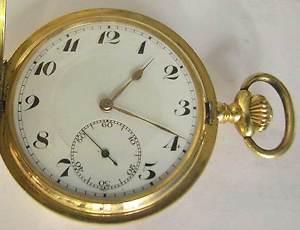 A FINE BIG HEAVY ANTIQUE 14 K YELLOW GOLD 3 COVERS POCKET WATCH