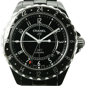 Free Shipping Pre-owned Chanel J12 H2012 GMT Black Ceramic 42mm Men's Automatic