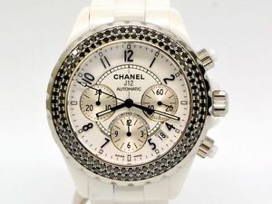 Free Shipping Pre-owned Chanel H1664 J12 Ceramic Diamond Watch AT Transmission